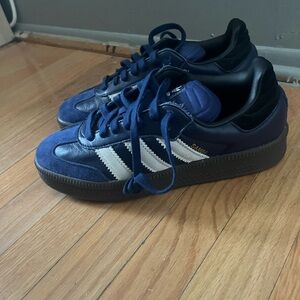 Adidas XLG Sambas Navy and White Sneakers